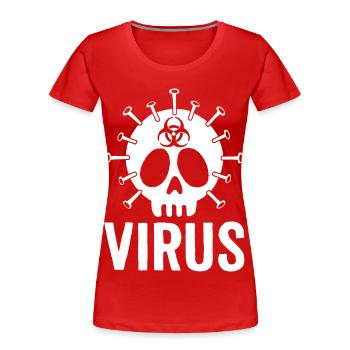 Virus-Schädel - Frauen Premium Bio T-Shirt - Rot - Vorne - Mia (176cm)
