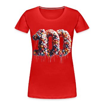 100 Years Balloons Birthday Gift - Women's Premium Organic T-Shirt - red - Front - Mia (176cm)