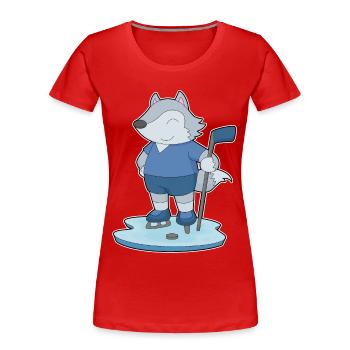 Bâtons de hockey sur glace Wolf - T-shirt bio Premium Femme - rouge - Devant - Mia (176cm)