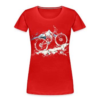 Mountainbiking Illustration - Frauen Premium Bio T-Shirt - Rot - Vorne - Mia (176cm)