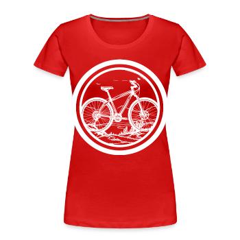 Mountainbiken - Frauen Premium Bio T-Shirt - Rot - Vorne - Mia (176cm)