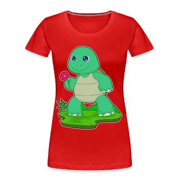Fleur de tortue - T-shirt bio Premium Femme - rouge - Devant - Mia (176cm)
