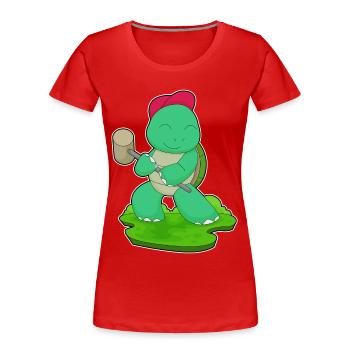 Schildkröte Handwerker Hammer Handwerk - Frauen Premium Bio T-Shirt - Rot - Vorne - Mia (176cm)