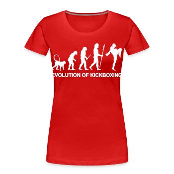 Entwicklung des Kickboxens - Frauen Premium Bio T-Shirt - Rot - Vorne - Mia (176cm)
