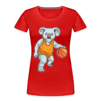 Koala Basketball Player Basketball - Women's Premium Organic T-Shirt - red - Front - Mia (176cm)
