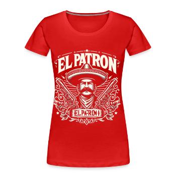 El Patron Sombrero Gangster Graphic - Women's Premium Organic T-Shirt - red - Front - Mia (176cm)