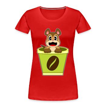 Erdmännchen Coffee to go Becher - Frauen Premium Bio T-Shirt - Rot - Vorne - Mia (176cm)