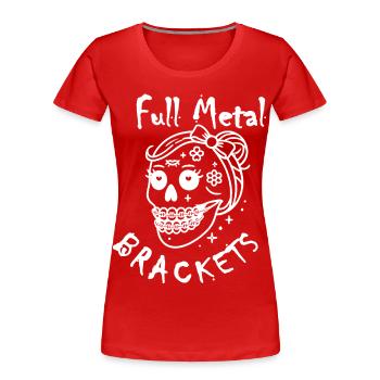Witziges Zahnspangenmotiv Mädchen Metal Rock Goth - Frauen Premium Bio T-Shirt - Rot - Vorne - Mia (176cm)