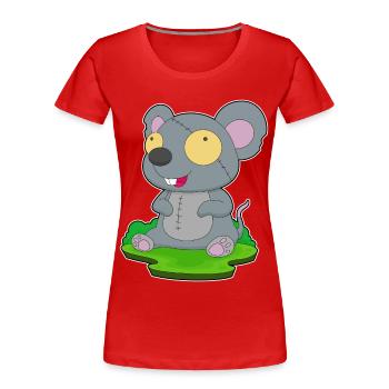Mouse Halloween Zombie - Women's Premium Organic T-Shirt - red - Front - Mia (176cm)