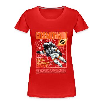 orbit astronaut - cosmonaut - Women's Premium Organic T-Shirt - red - Front - Mia (176cm)