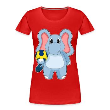 Elefant Handballspieler Handball - Frauen Premium Bio T-Shirt - Rot - Vorne - Mia (176cm)