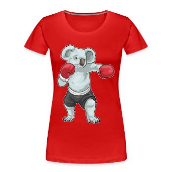 Koala Boxer Boxhandschuhe Boxen - Frauen Premium Bio T-Shirt - Rot - Vorne - Mia (176cm)