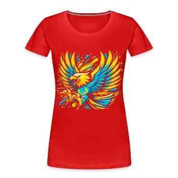 Kazakhstan Eagle Flag Flag Cool Gift - Women's Premium Organic T-Shirt - red - Front - Mia (176cm)