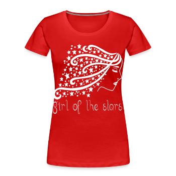 Fille des étoiles manga - T-shirt bio Premium Femme - rouge - Devant - Mia (176cm)