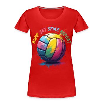 volley-ball, joueurs de volley-ball drôles, joueurs de volley-ball - T-shirt bio Premium Femme - rouge - Devant - Mia (176cm)