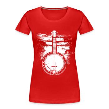 Banjo Skizze - Frauen Premium Bio T-Shirt - Rot - Vorne - Mia (176cm)