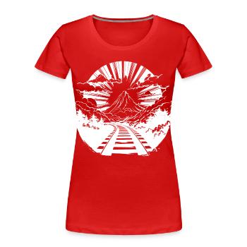 Railway Graphic - Women's Premium Organic T-Shirt - red - Front - Mia (176cm)