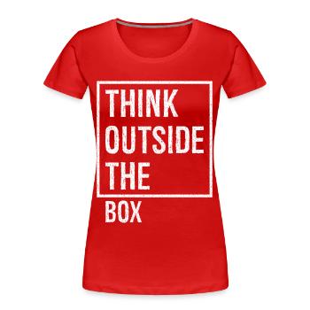 think outside the box - Women's Premium Organic T-Shirt - red - Front - Mia (176cm)