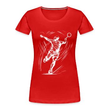 Badminton - T-shirt bio Premium Femme - rouge - Devant - Mia (176cm)