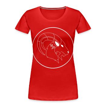 Steinbock Sternzeichen (weiß) - Frauen Premium Bio T-Shirt - Rot - Vorne - Mia (176cm)