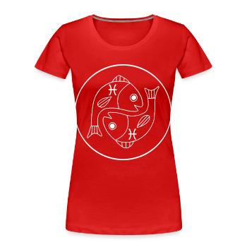 Fische Sternzeichen (weiß) - Frauen Premium Bio T-Shirt - Rot - Vorne - Mia (176cm)