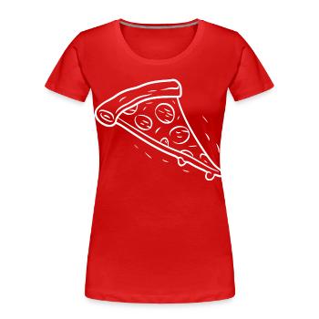 Pizzastück Strichzeichnung - Frauen Premium Bio T-Shirt - Rot - Vorne - Mia (176cm)
