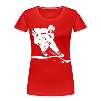 Graphismes de hockey sur glace - T-shirt bio Premium Femme - rouge - Devant - Mia (176cm)