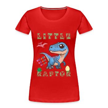 Dinosaure préhistorique Carnivore Rapace Crétacé - T-shirt bio Premium Femme - rouge - Devant - Mia (176cm)