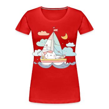 Style de bande dessinée sur la voile - T-shirt bio Premium Femme - rouge - Devant - Mia (176cm)