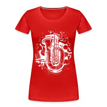 Tuba style dessin animé - T-shirt bio Premium Femme - rouge - Devant - Mia (176cm)