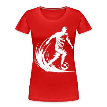 Fußballspieler Grafik - Frauen Premium Bio T-Shirt - Rot - Vorne - Mia (176cm)