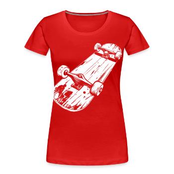 Skateboard Zeichnung - Frauen Premium Bio T-Shirt - Rot - Vorne - Mia (176cm)