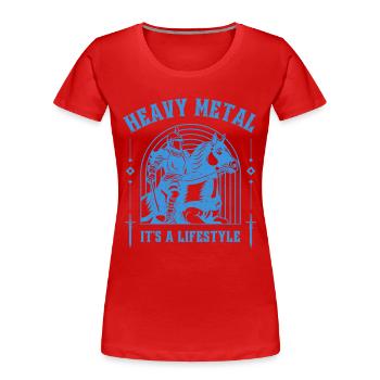 Heavy Metal – Ritter & Pferd lifestyle design - Women's Premium Organic T-Shirt - red - Front - Mia (176cm)