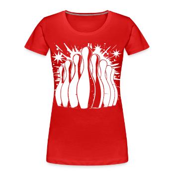 Bowling - T-shirt bio Premium Femme - rouge - Devant - Mia (176cm)