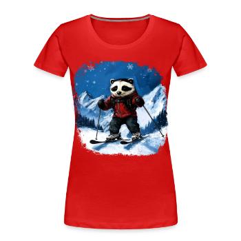 Skieur Badger - T-shirt bio Premium Femme - rouge - Devant - Mia (176cm)