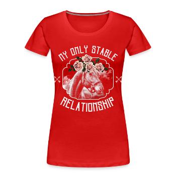My Only Stable Relationship – Pferdeliebe - Frauen Premium Bio T-Shirt - Rot - Vorne - Mia (176cm)