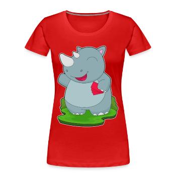 Nashorn Poker Pokerkarten - Frauen Premium Bio T-Shirt - Rot - Vorne - Mia (176cm)