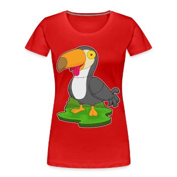 Tukan Halloween Zombie - Frauen Premium Bio T-Shirt - Rot - Vorne - Mia (176cm)