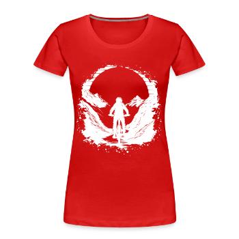 Mountainbiken - Frauen Premium Bio T-Shirt - Rot - Vorne - Mia (176cm)