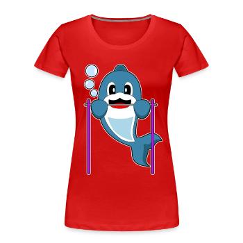 Dolphin Bodybuilder Tractions Culturisme - T-shirt bio Premium Femme - rouge - Devant - Mia (176cm)