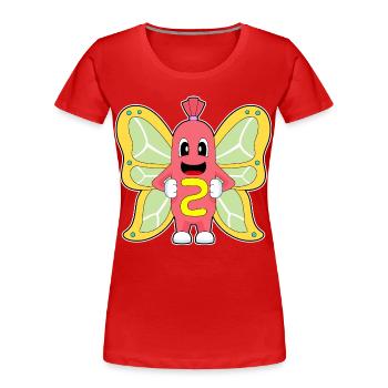 Butterfly Hot Dog - Women's Premium Organic T-Shirt - red - Front - Mia (176cm)