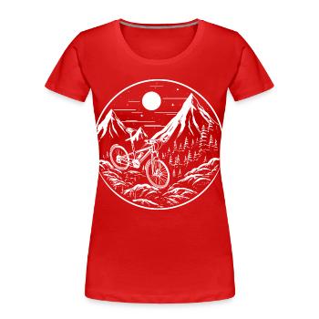 Mountainbiken - Frauen Premium Bio T-Shirt - Rot - Vorne - Mia (176cm)