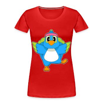 Papagei Yoga Fitness Gymnastik - Frauen Premium Bio T-Shirt - Rot - Vorne - Mia (176cm)