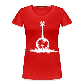 Banjo Skizze - Frauen Premium Bio T-Shirt - Rot - Vorne - Mia (176cm)
