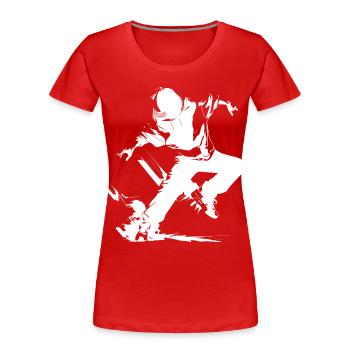 Breakdance Garçon - T-shirt bio Premium Femme - rouge - Devant - Mia (176cm)