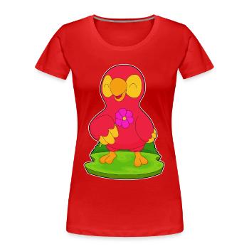 Fleur de perroquet - T-shirt bio Premium Femme - rouge - Devant - Mia (176cm)