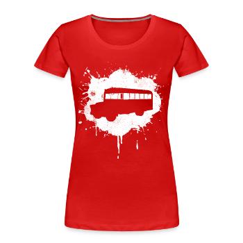Bus Graffiti - Frauen Premium Bio T-Shirt - Rot - Vorne - Mia (176cm)