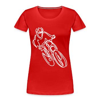 Dessin de VTT Freeride - T-shirt bio Premium Femme - rouge - Devant - Mia (176cm)