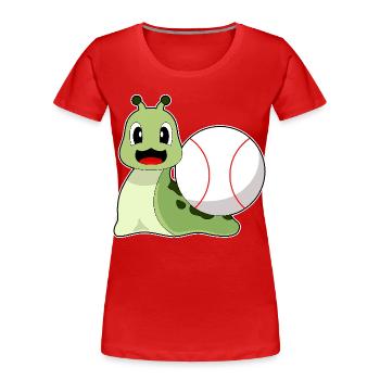 Snail Baseball - Women's Premium Organic T-Shirt - red - Front - Mia (176cm)