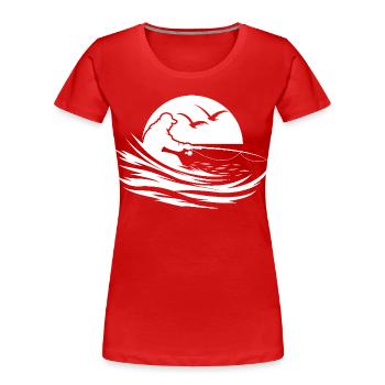 Graphique de pêche - T-shirt bio Premium Femme - rouge - Devant - Mia (176cm)